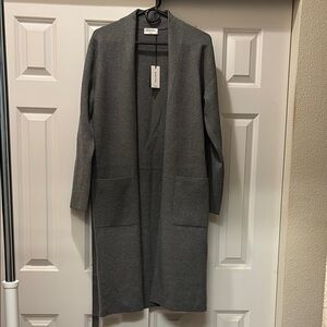 Aritzia Grey Longline Cardigan.